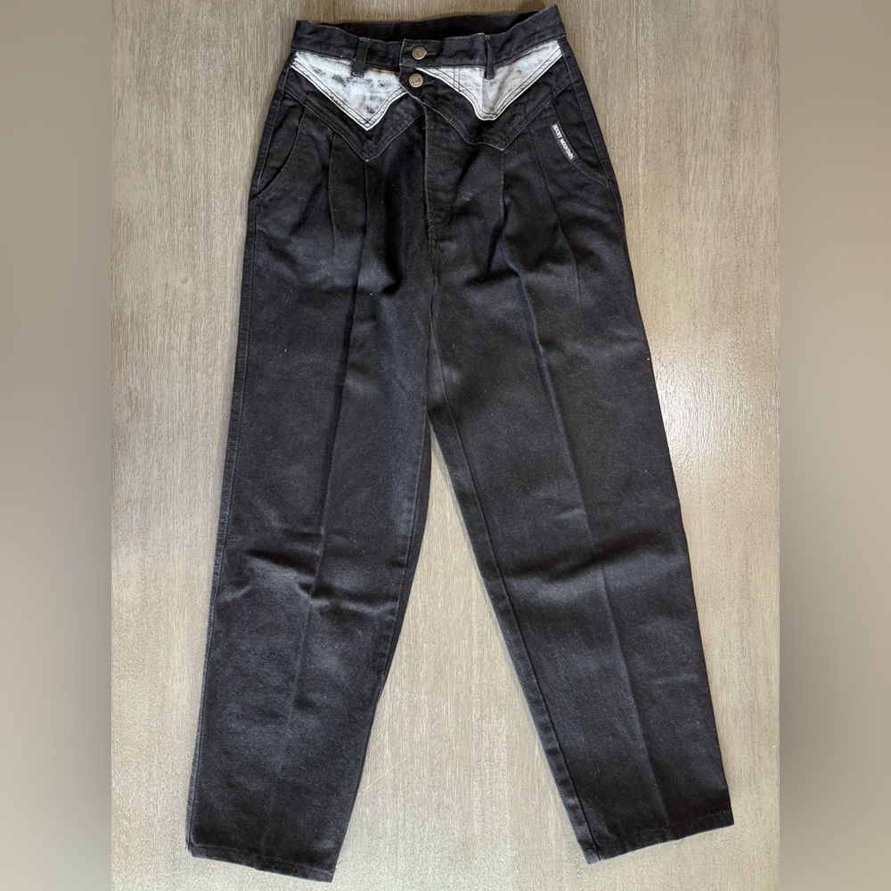 Vintage Rocky Mountain Black Grey Denim Straight Leg Jeans 25 26